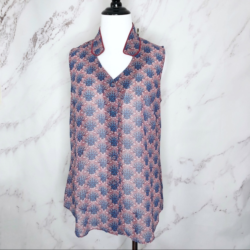 Cabi Style 3620 Red Purple Fan Blouse